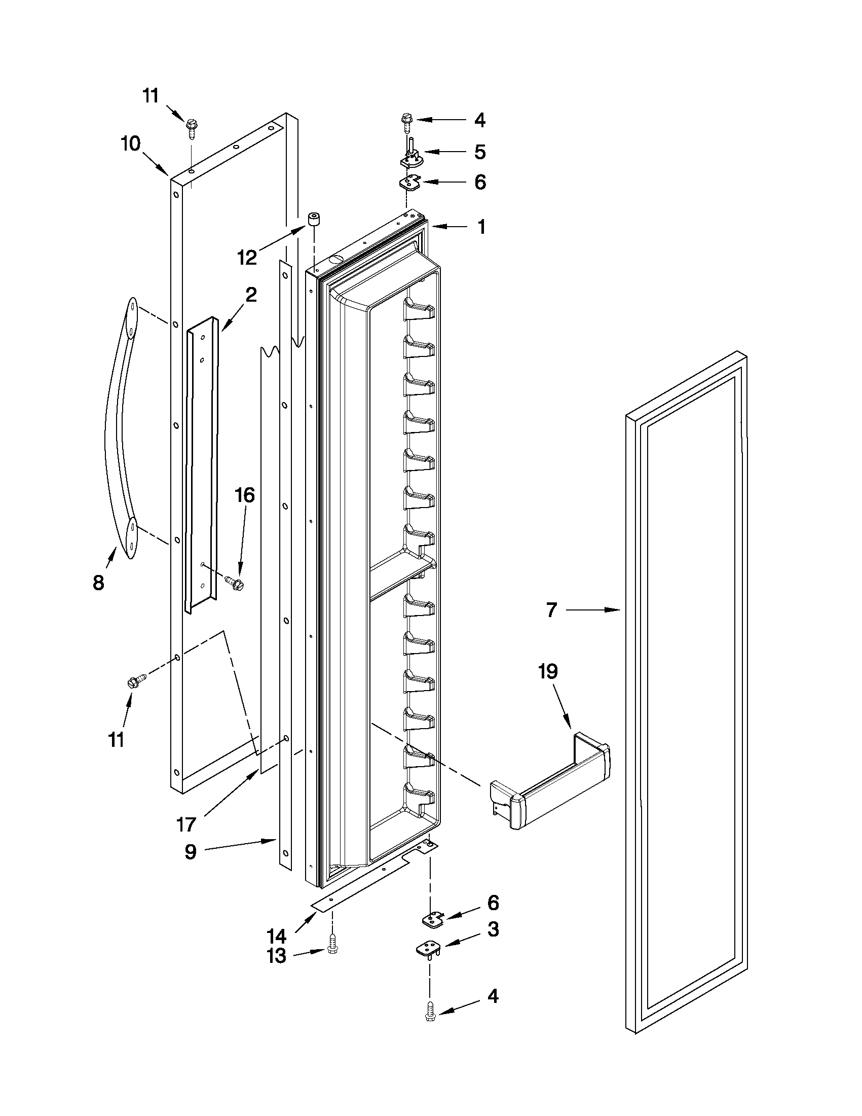 Freezer door parts