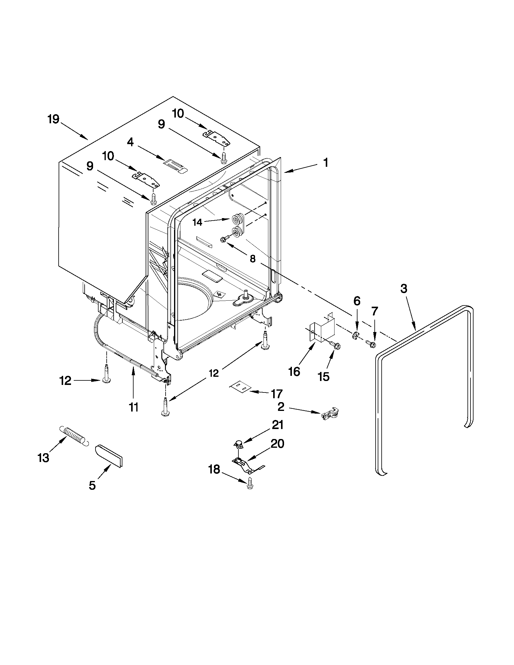 Tub and frame parts