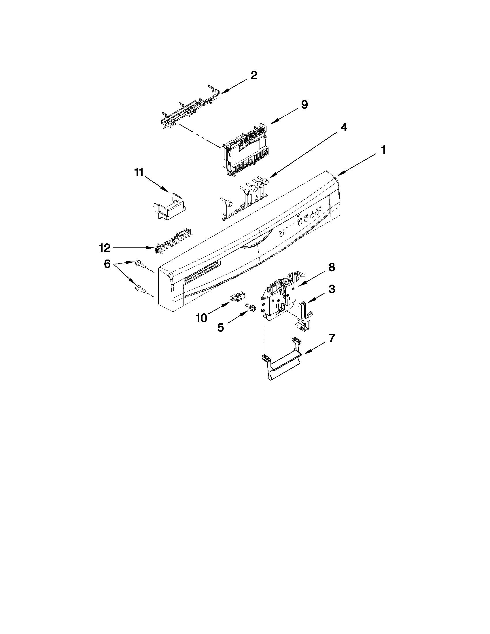 Control panel and latch parts