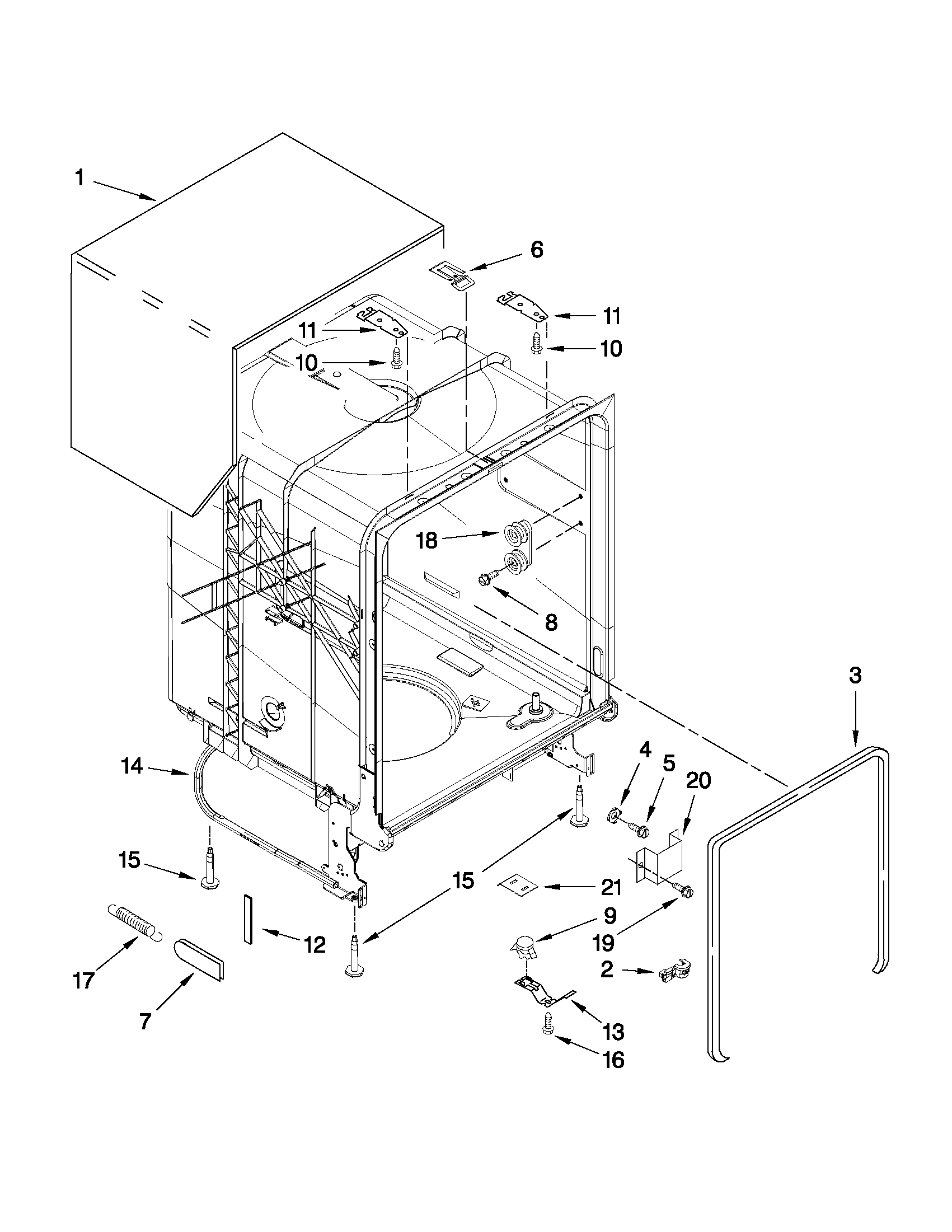 TUB AND FRAME PARTS