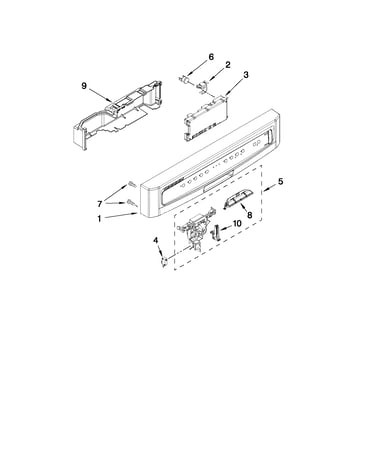 Control panel and latch parts