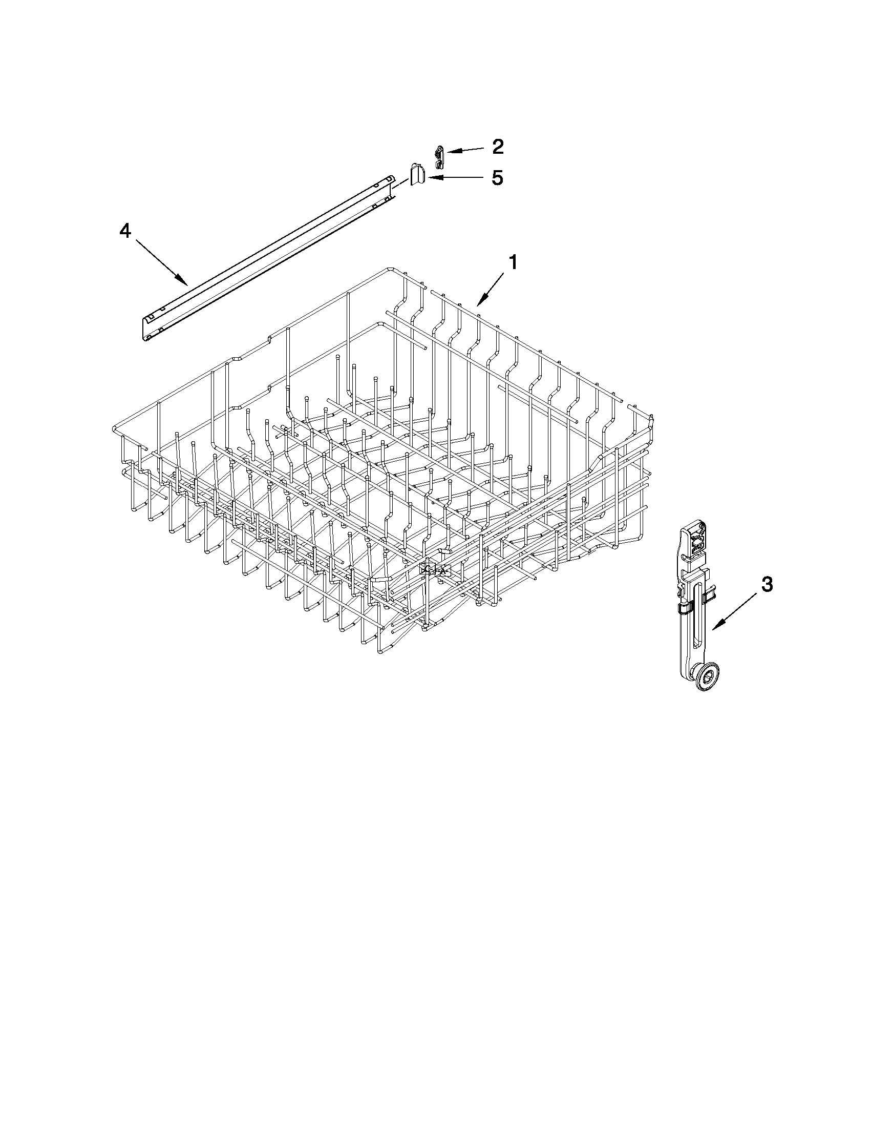 Upper rack and track parts