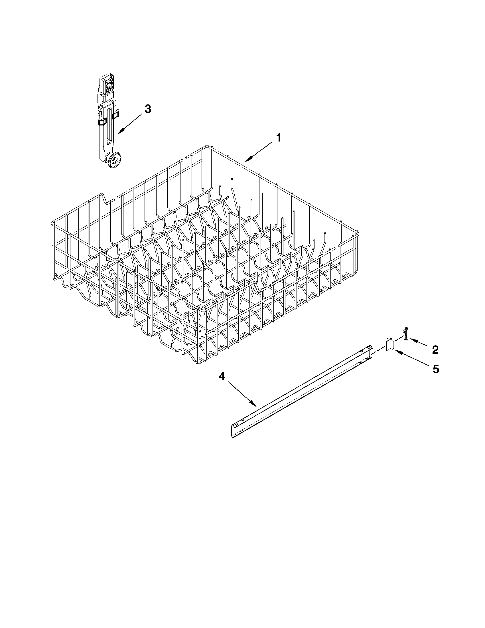 Upper rack and track parts
