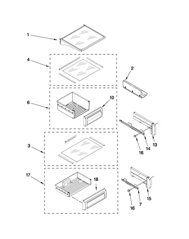 Refrigerator shelf parts