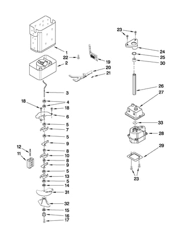 Motor and ice container parts