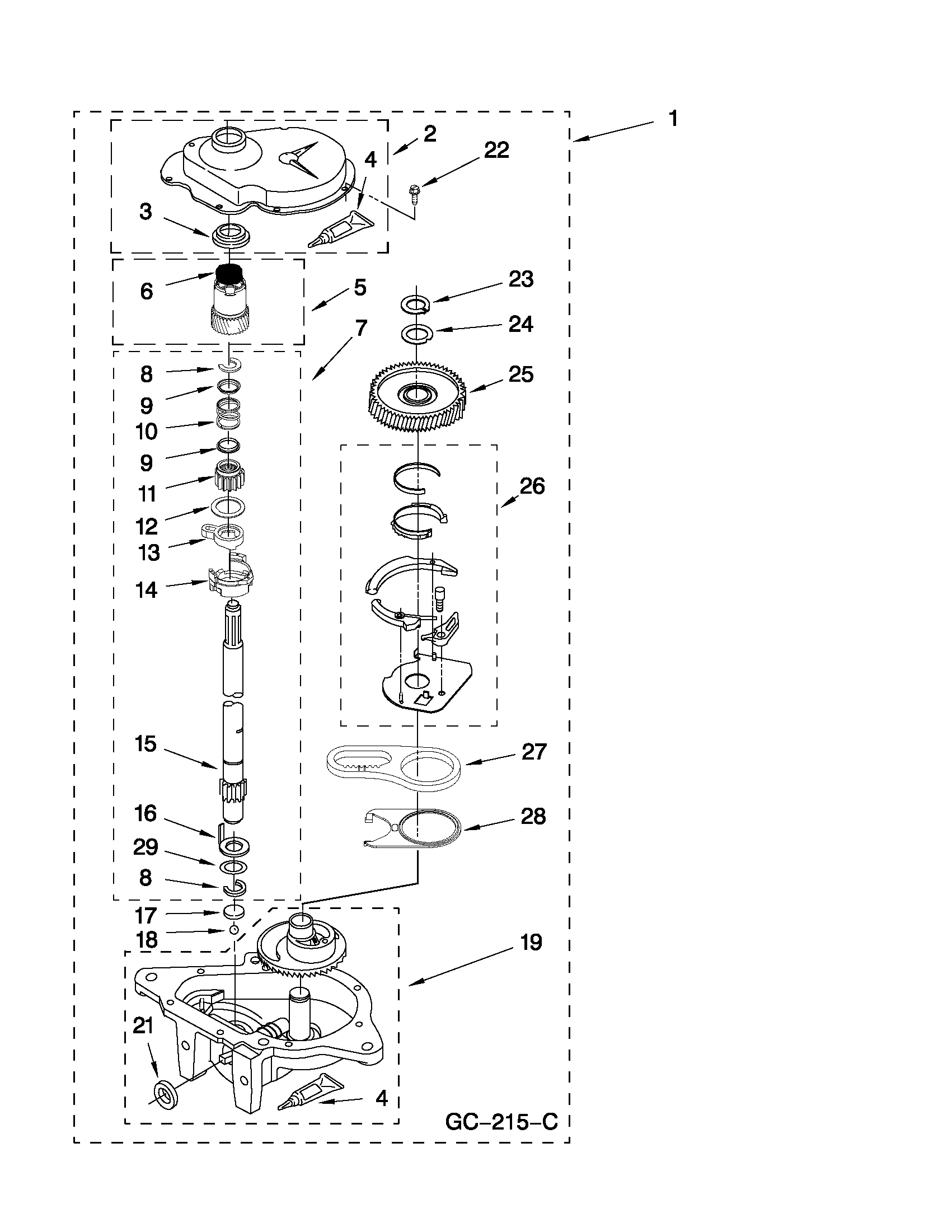Gearcase parts
