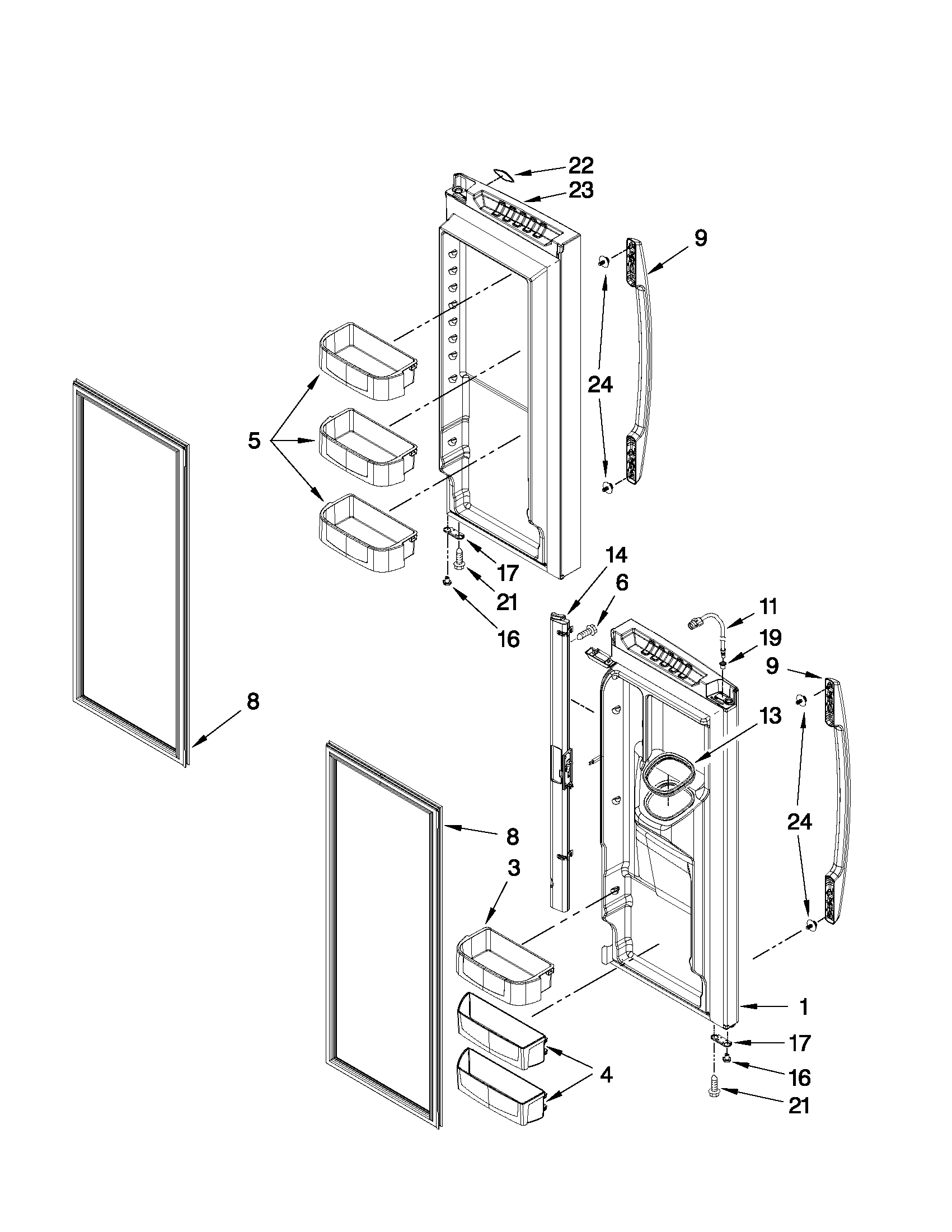 Refrigerator door parts