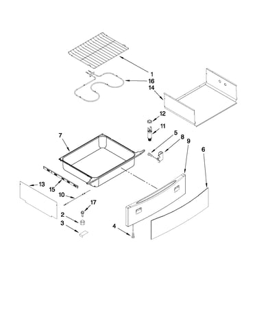 Drawer and rack parts