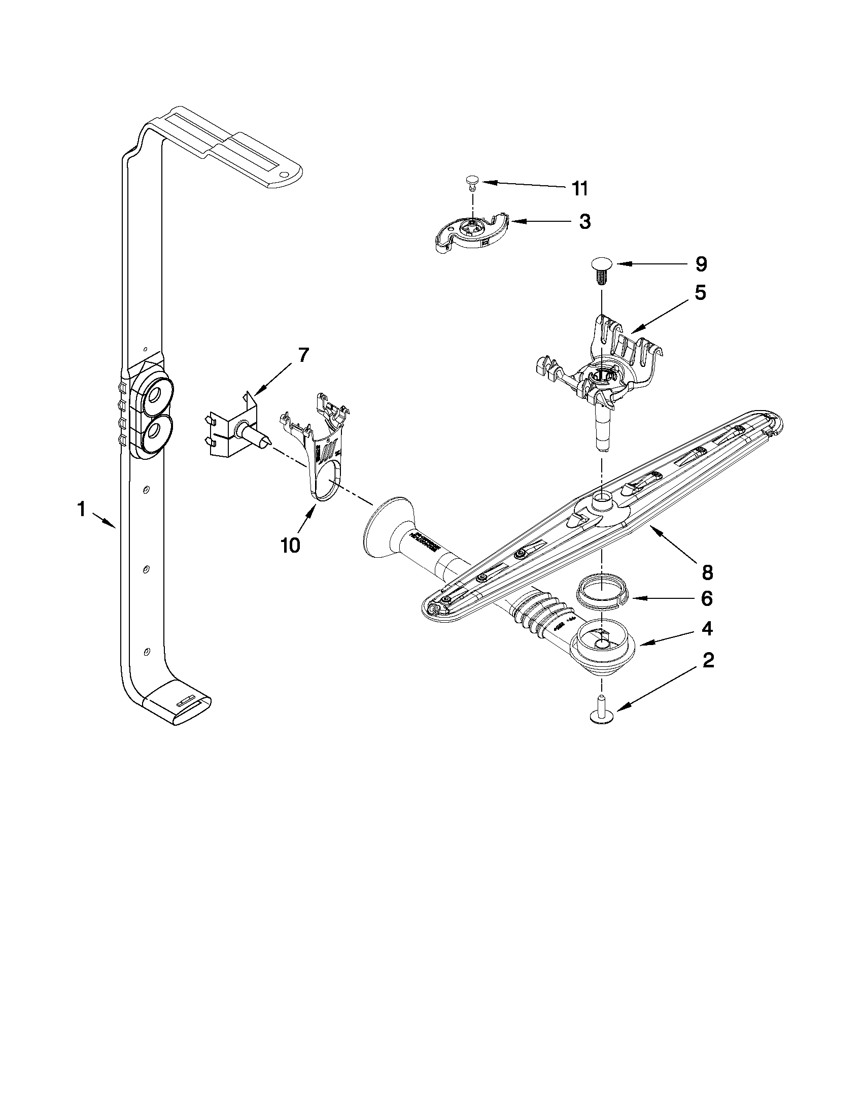 Upper wash and rinse parts