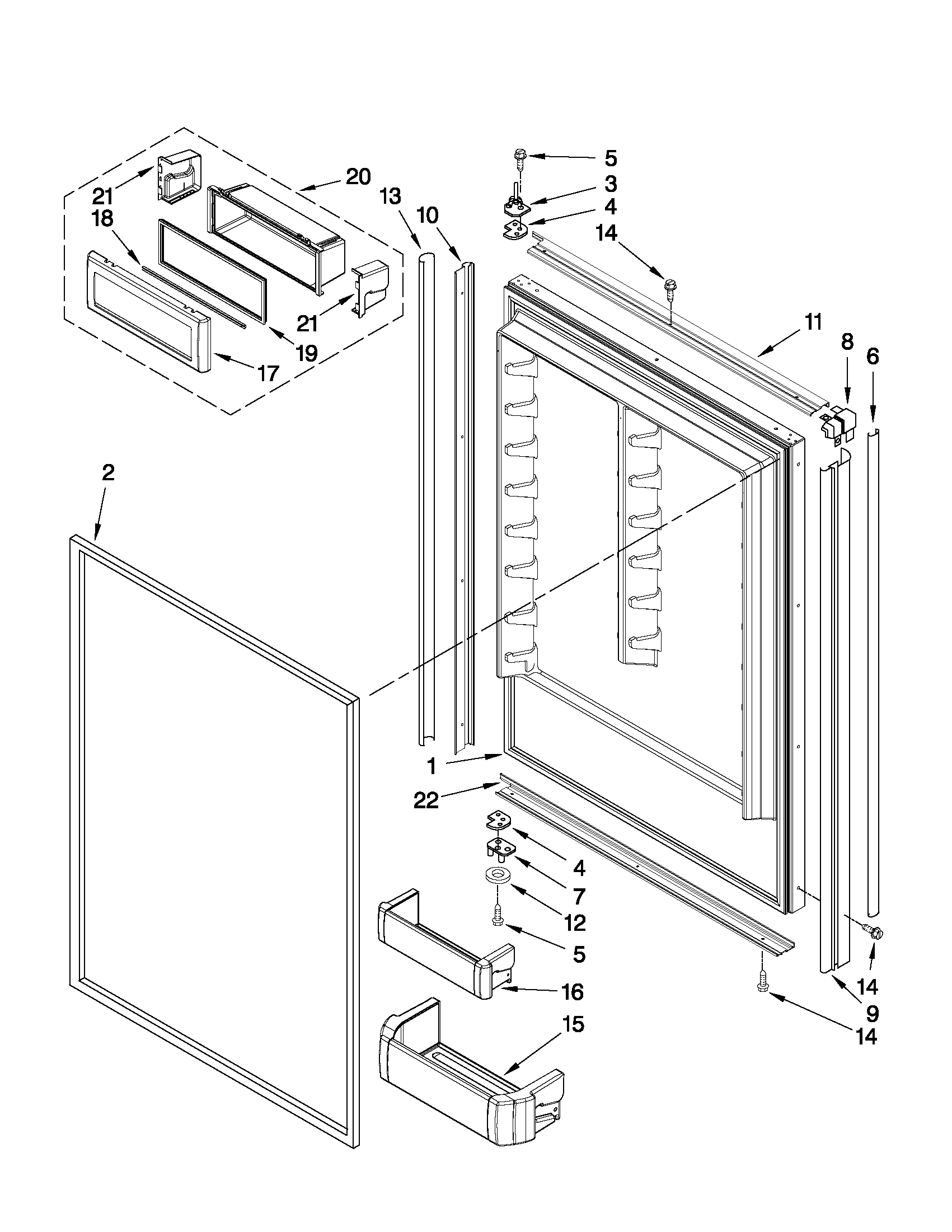 Refrigerator door parts
