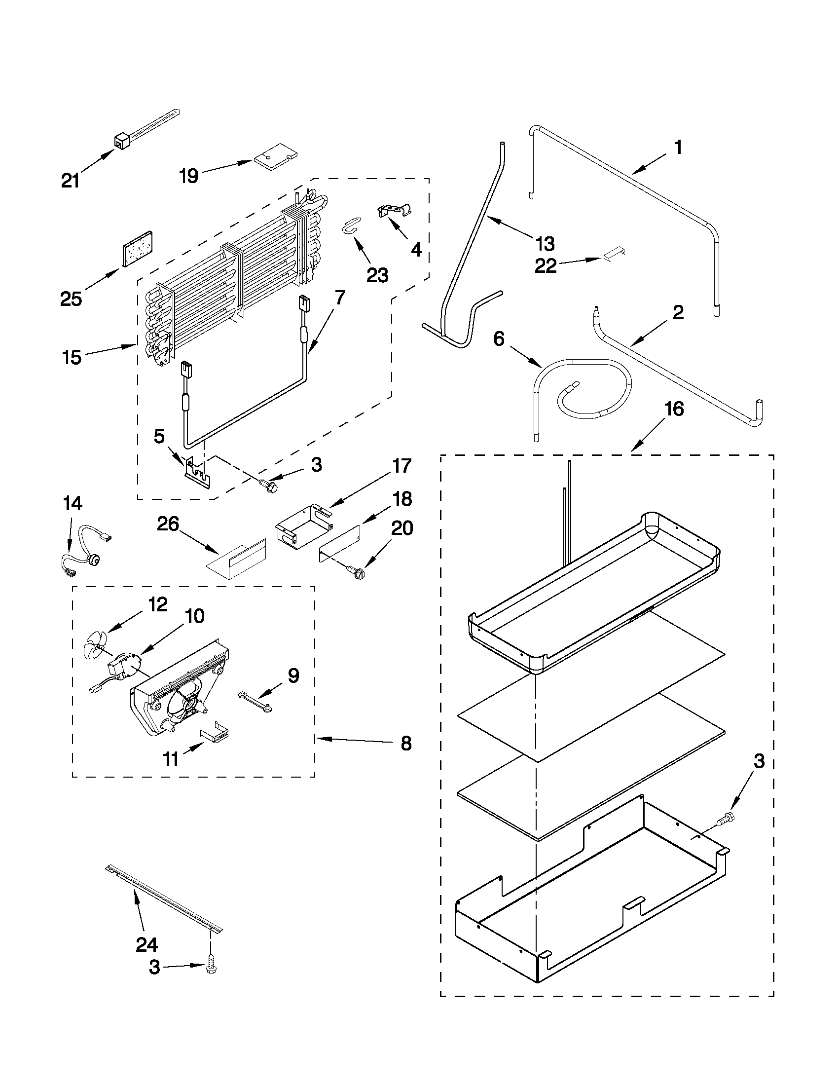 Lower unit and tube parts