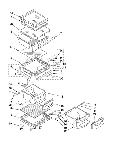 Refrigerator shelf parts