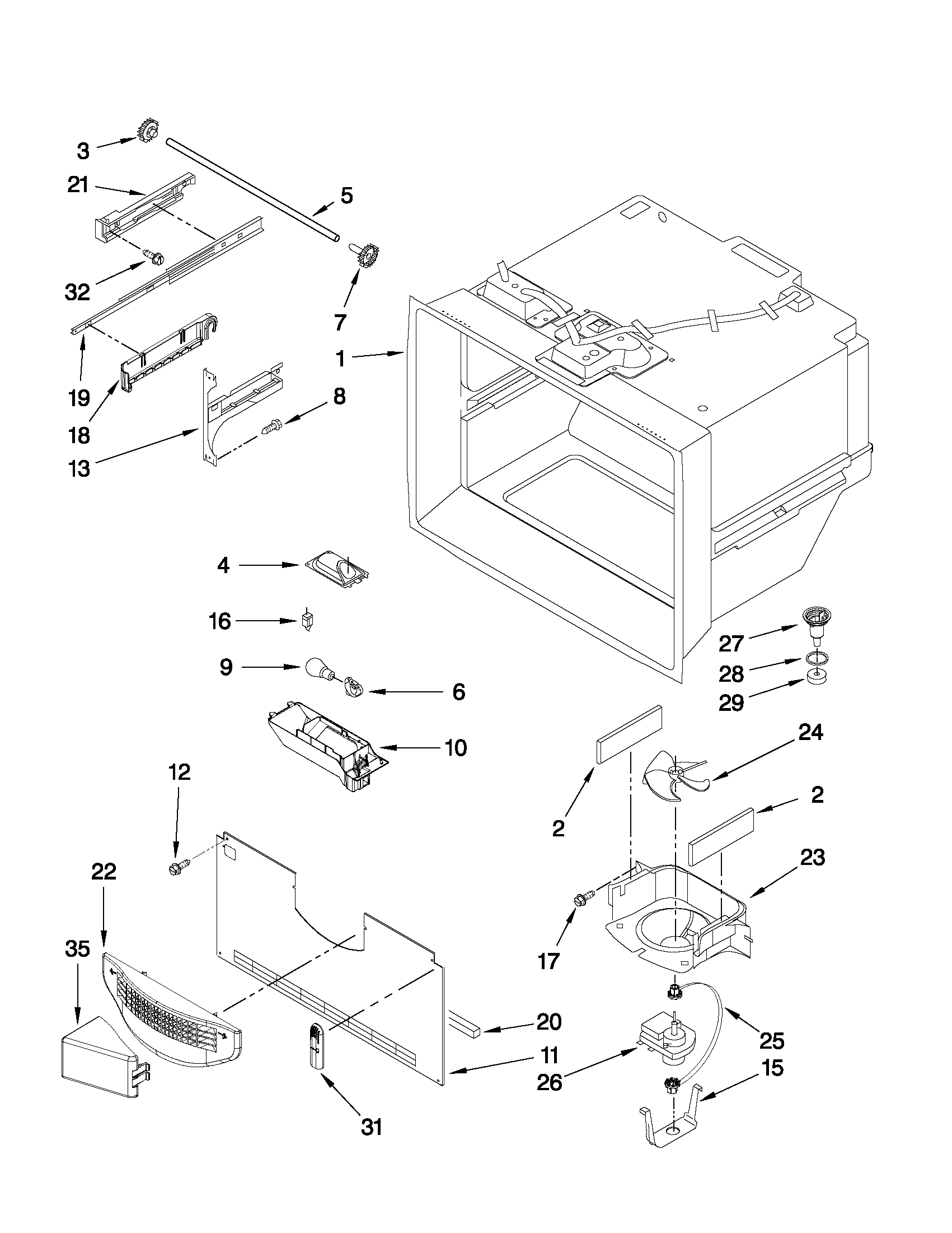 Freezer liner parts