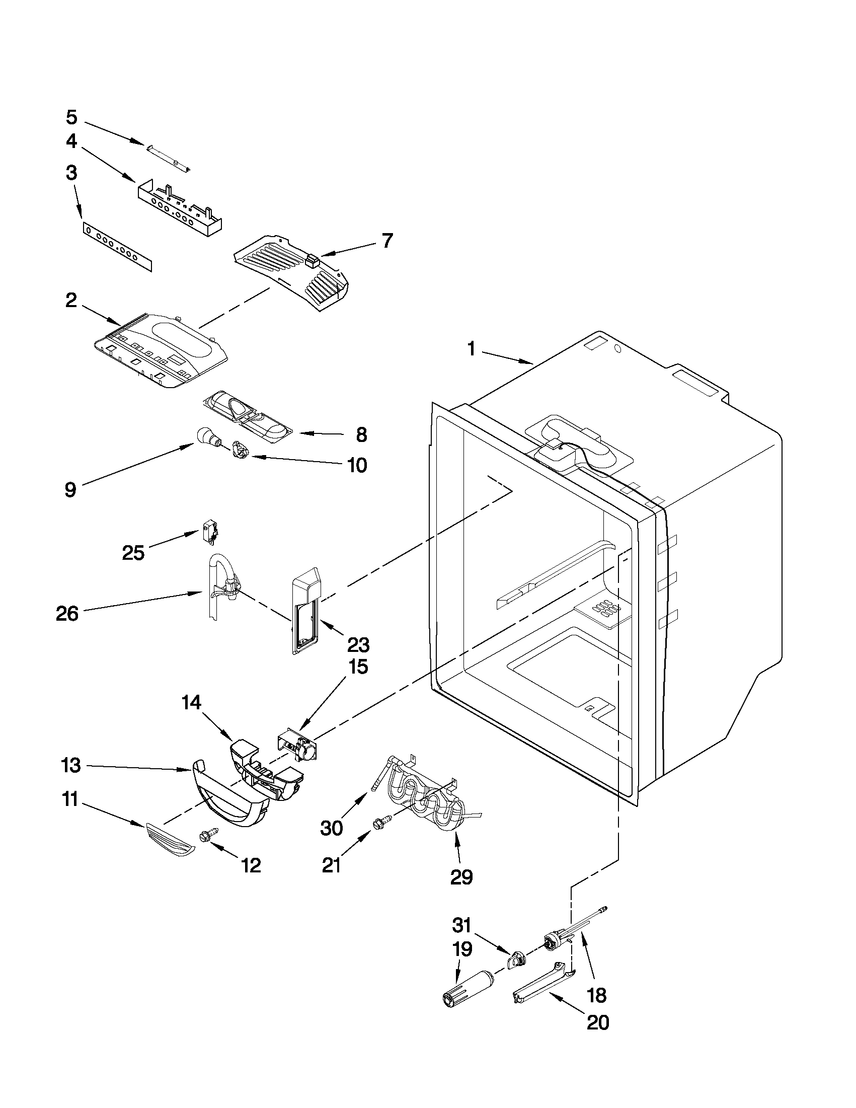 Refrigerator liner parts
