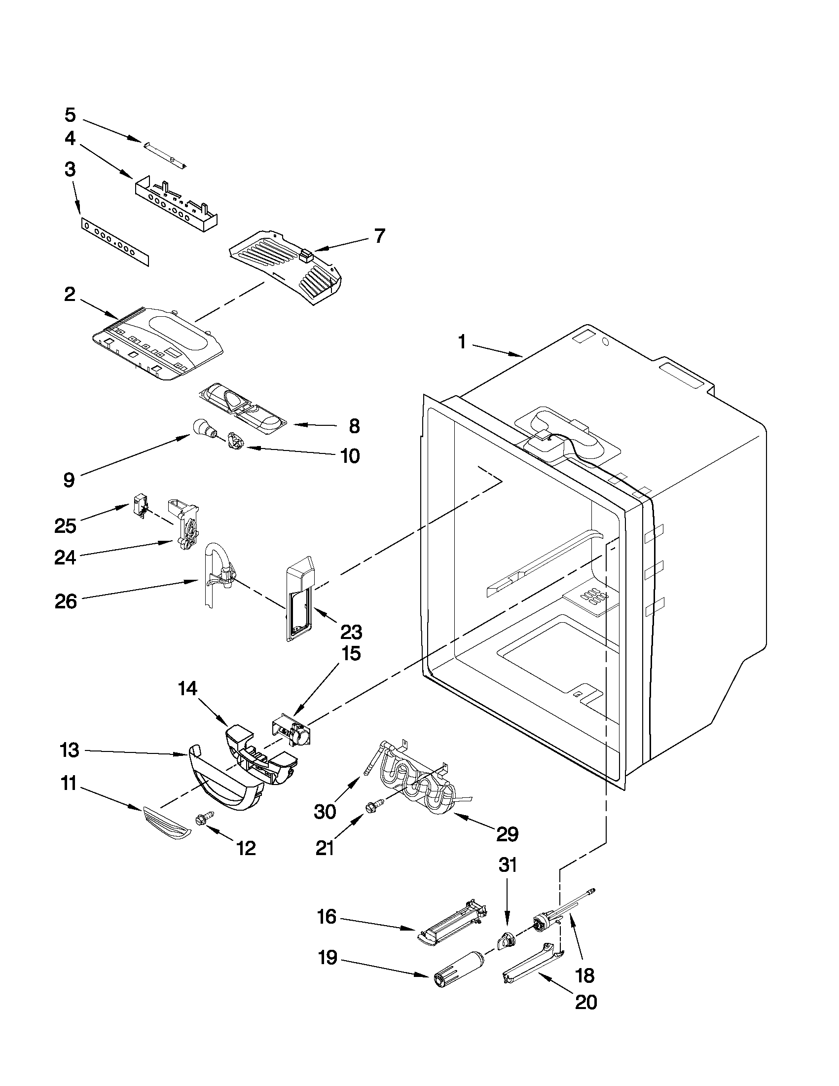 REFRIGERATOR LINER PARTS