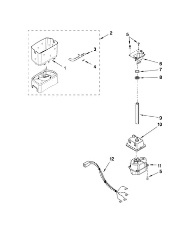 Motor and ice container parts