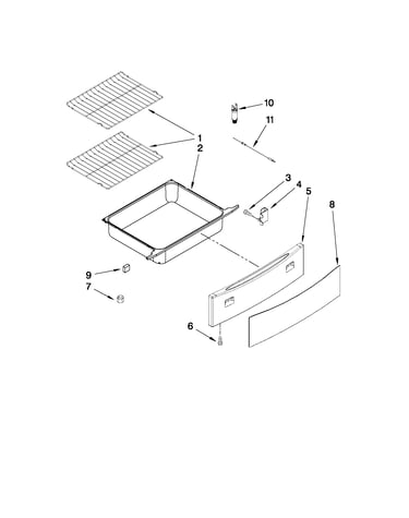 Drawer and rack parts