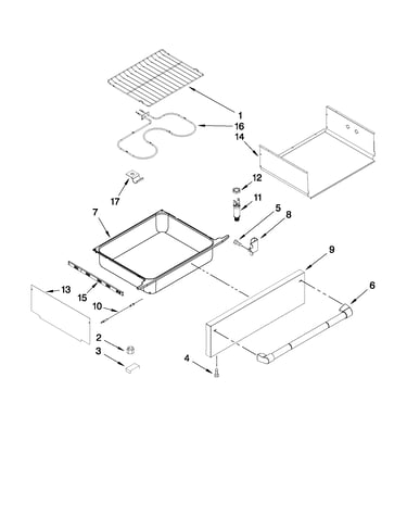 Drawer and rack parts