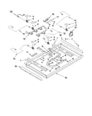 Burner box, gas valves, and switches