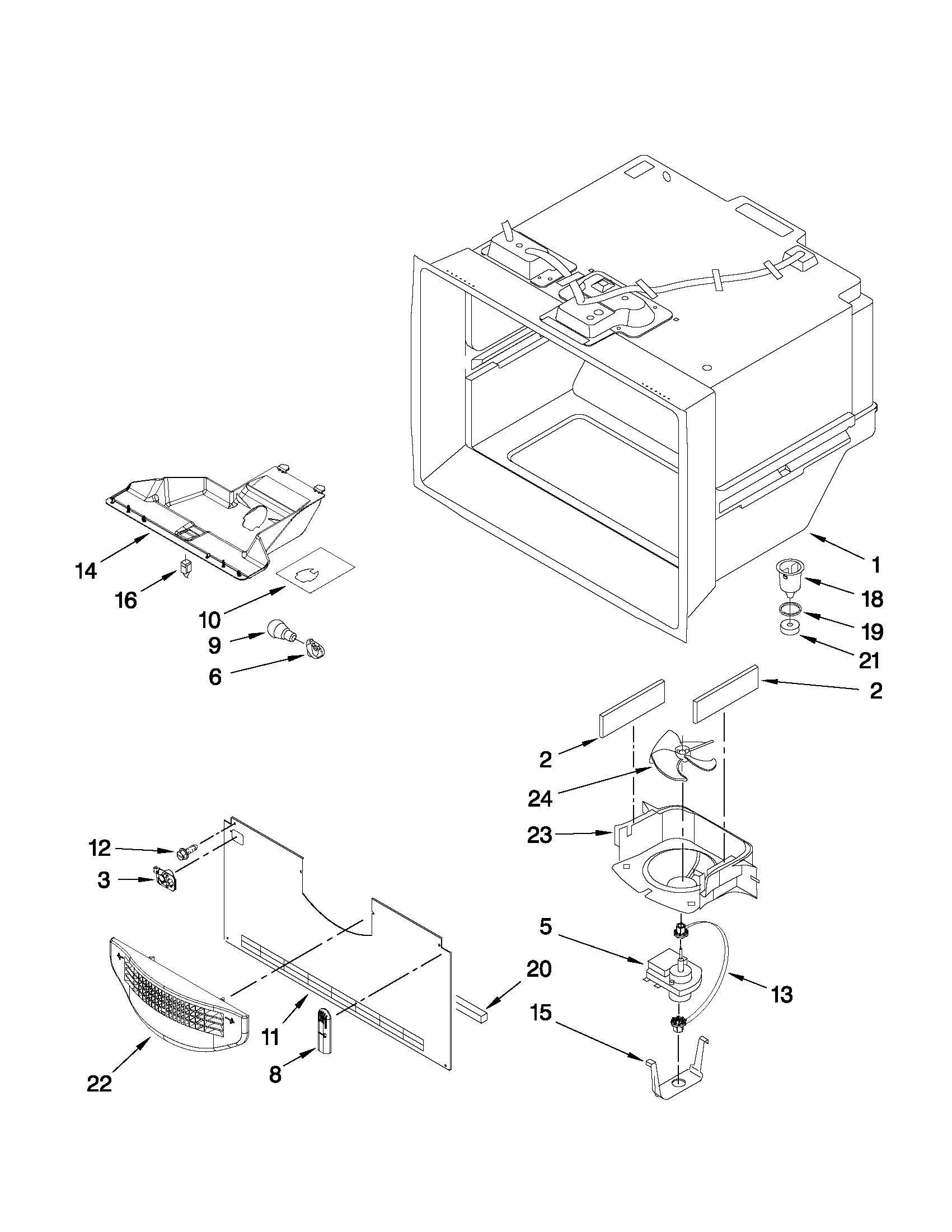 Freezer liner parts