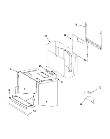 Cabinet and installation parts
