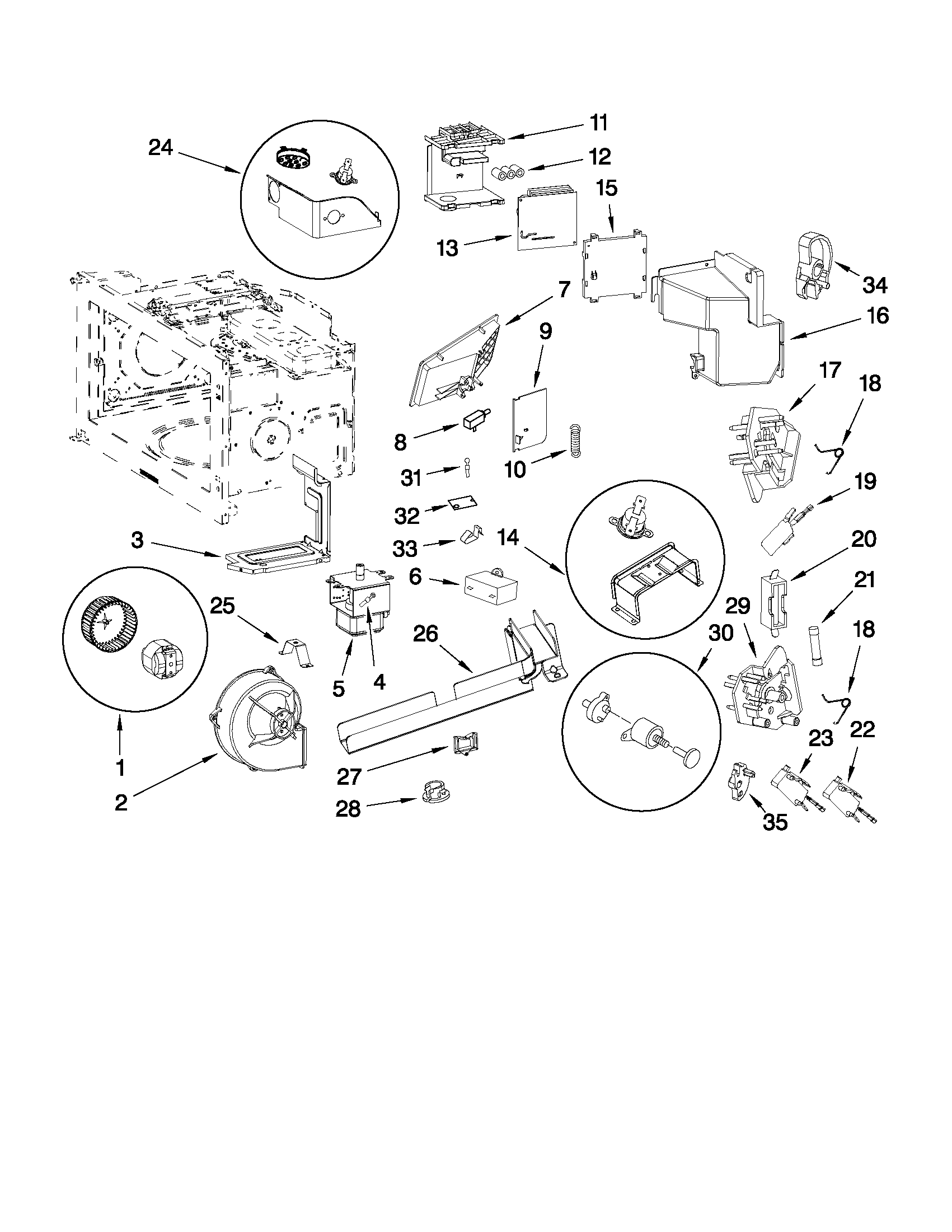 Interior and air flow parts