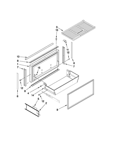 Freezer door and basket parts