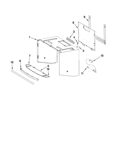 Cabinet and installation parts
