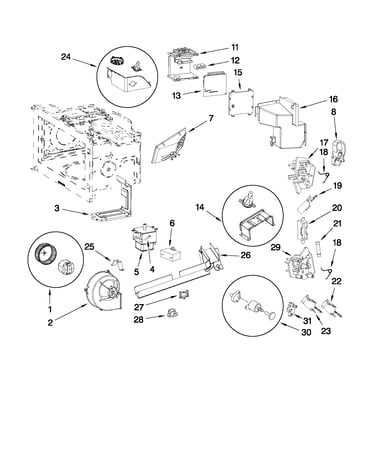 Interior and air flow parts