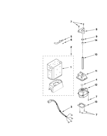 Motor and ice container parts