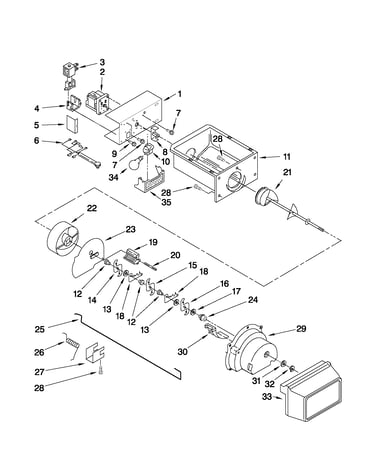Motor and ice container parts