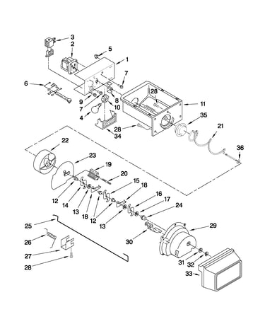 Motor and ice container parts