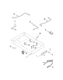 Burner box, gas valves, & switches