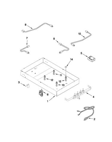 Burner box, gas valves, & switches