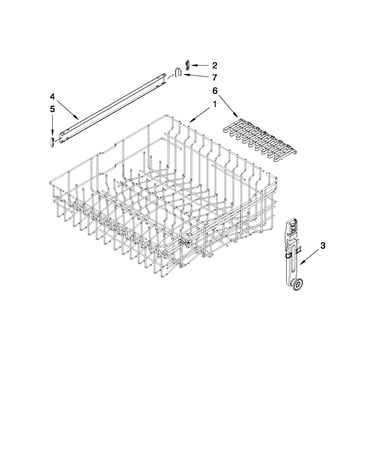 Upper rack and track parts