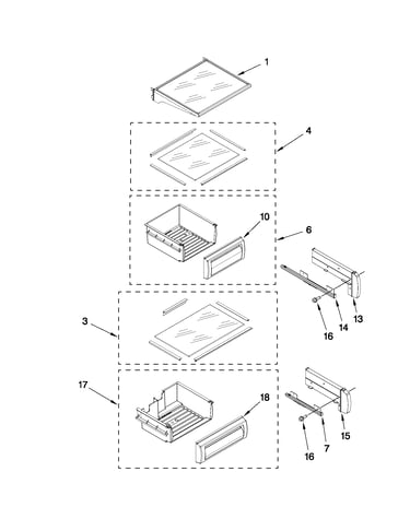 Refrigerator shelf parts