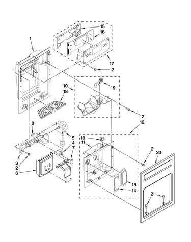Dispenser front parts