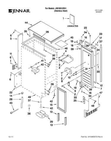 Cabinet liner and door parts