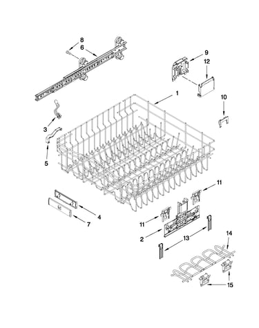Upper rack and track parts