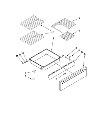 Drawer and rack parts