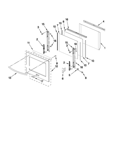 Oven door parts