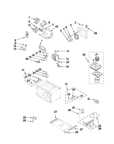 Cabinet and stirrer parts