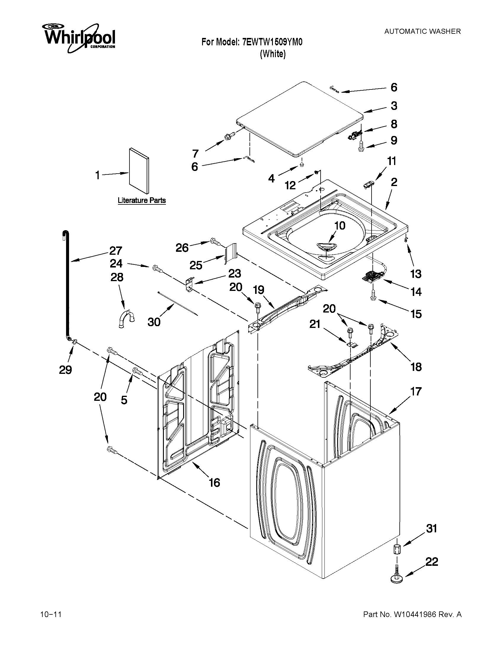 Top and cabinet parts