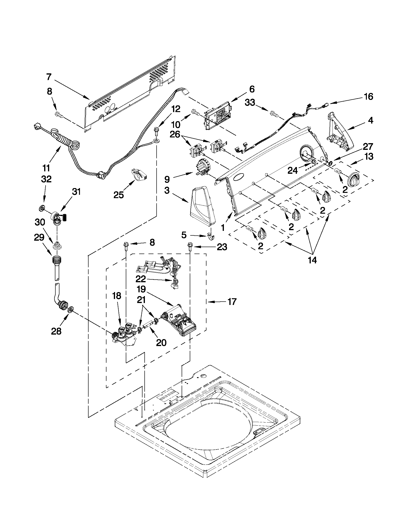 CONTROLS AND WATER INLET PARTS