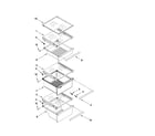 Whirlpool WSF26D2EXY02 refrigerator shelf parts diagram