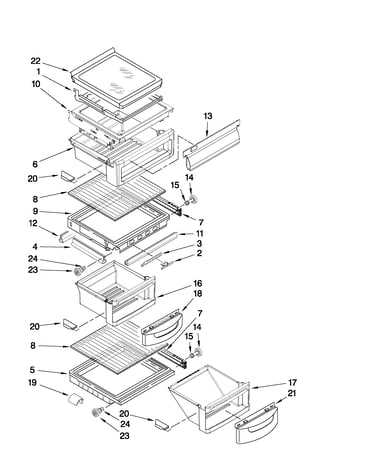 Refrigerator shelf parts