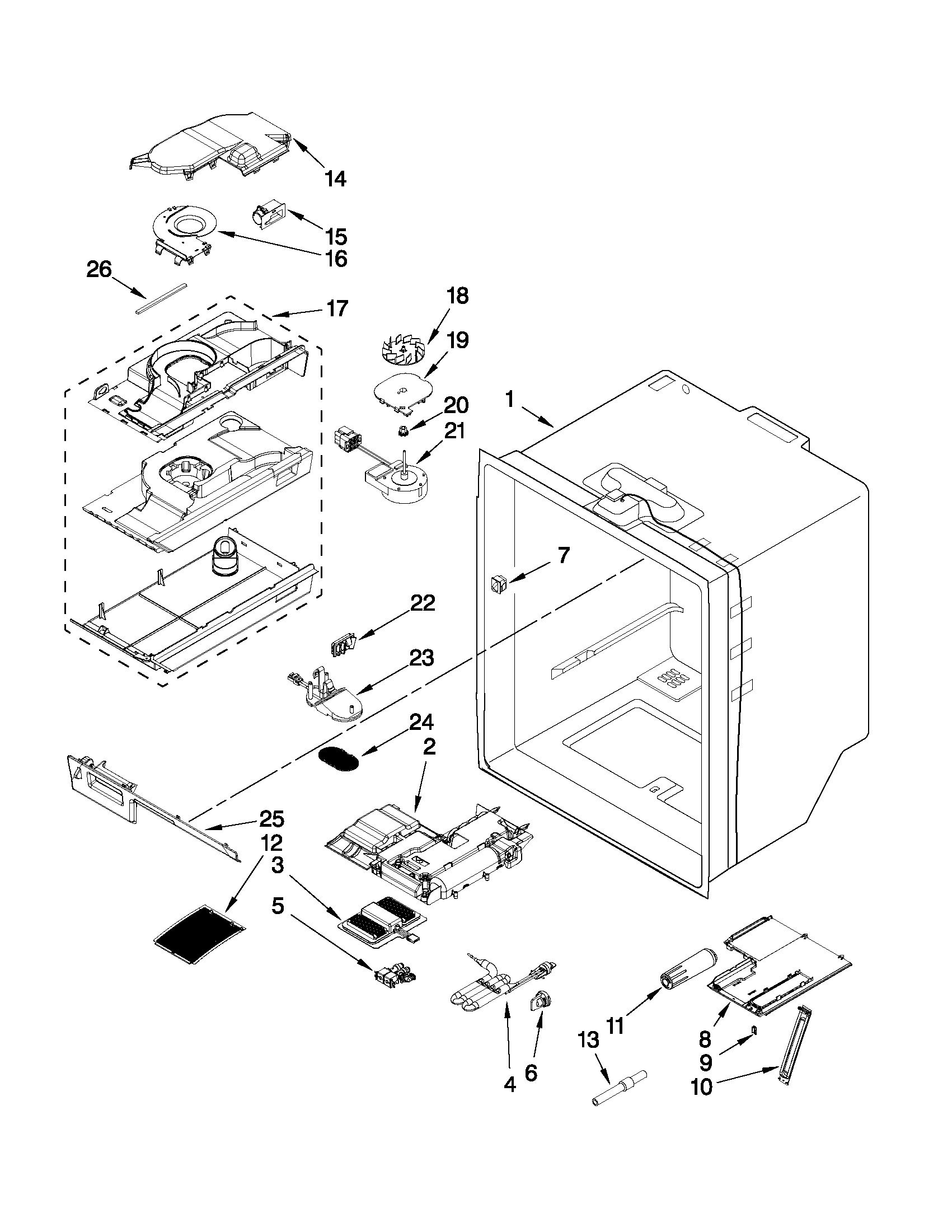 REFRIGERATOR LINER PARTS