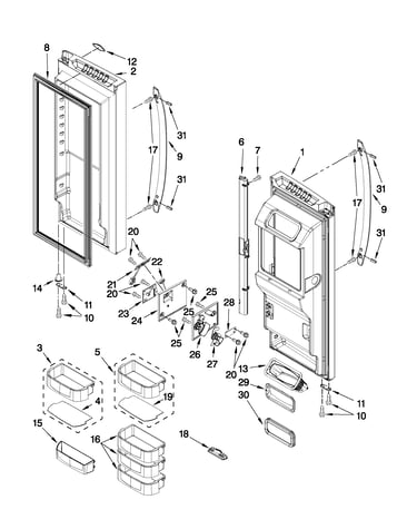 Refrigerator door parts