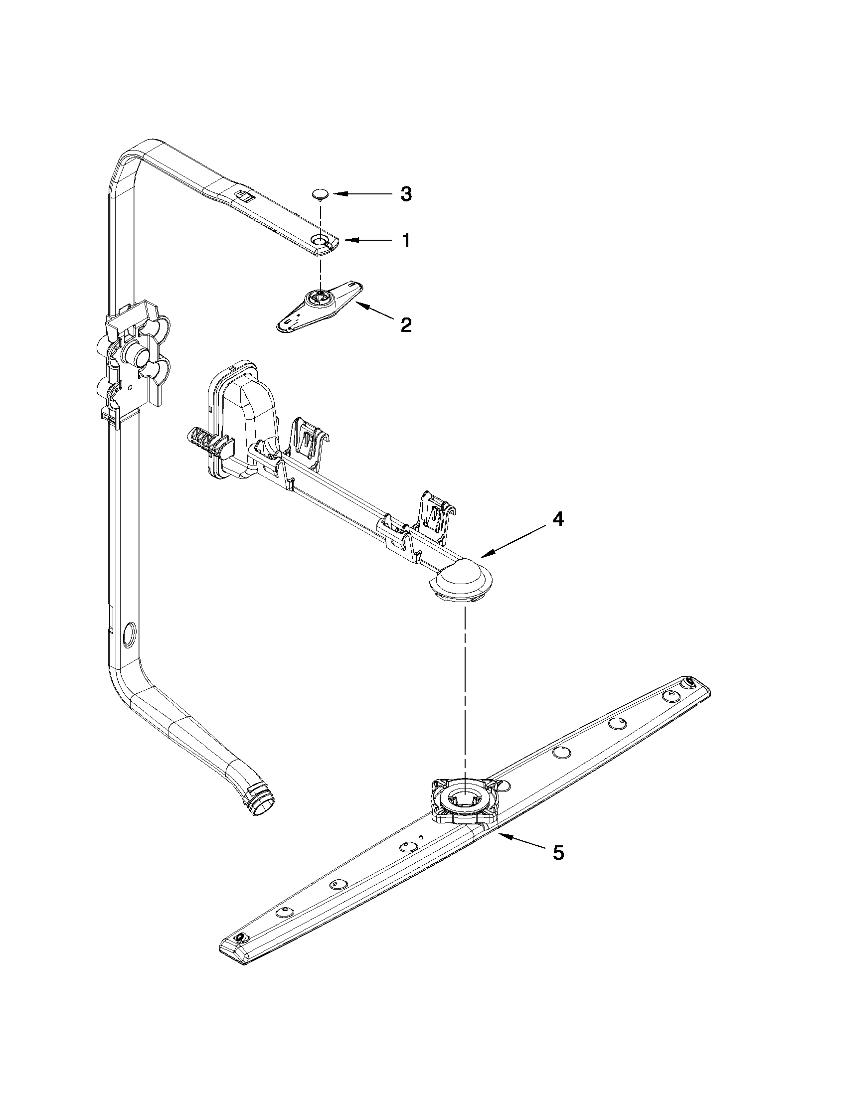 Upper wash and rinse parts