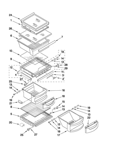 Refrigerator shelf parts